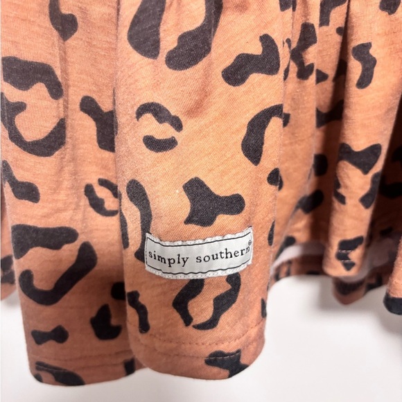 Simply Southern Brown Leopard Print Peplum Blouse - Picture 3 of 6